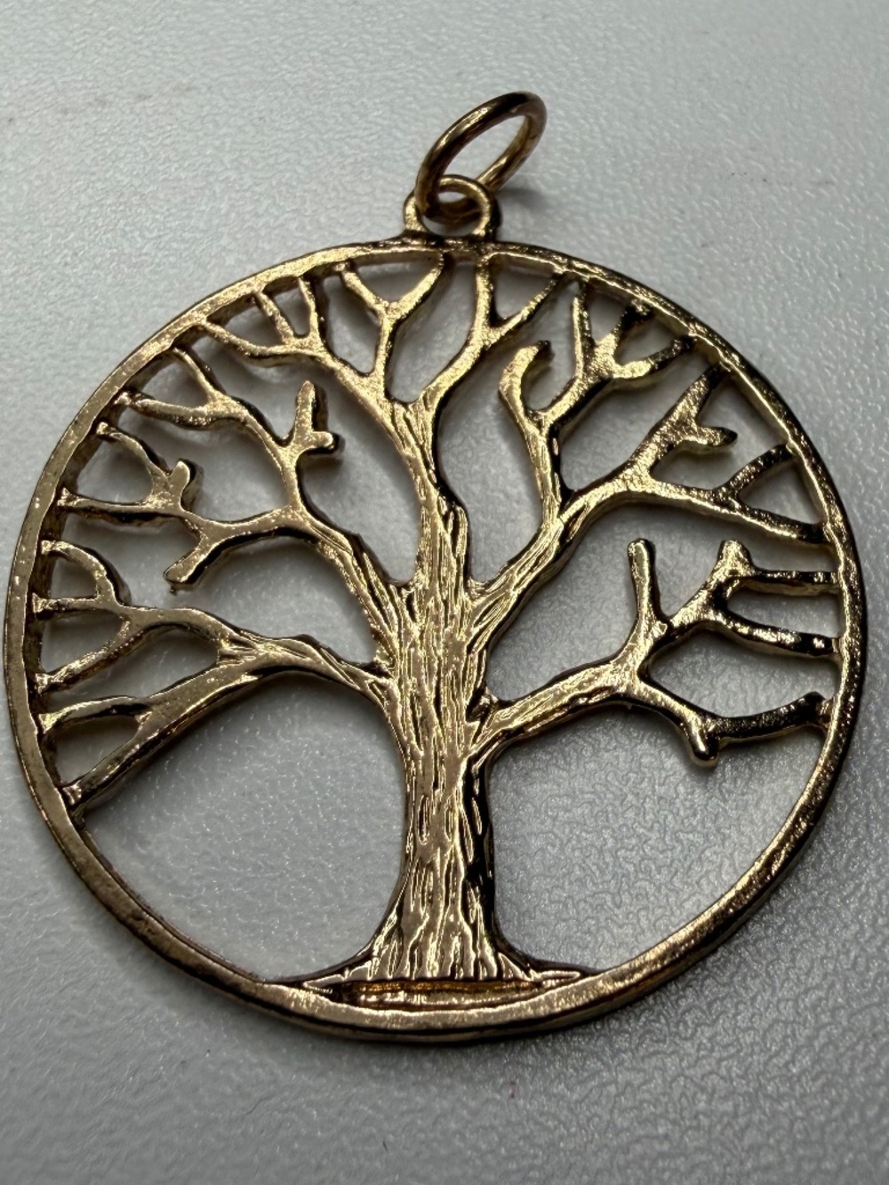 Vintage Gold Tone Tree of Life Charm Pendant 1 ¼" - Picture 8 of 8